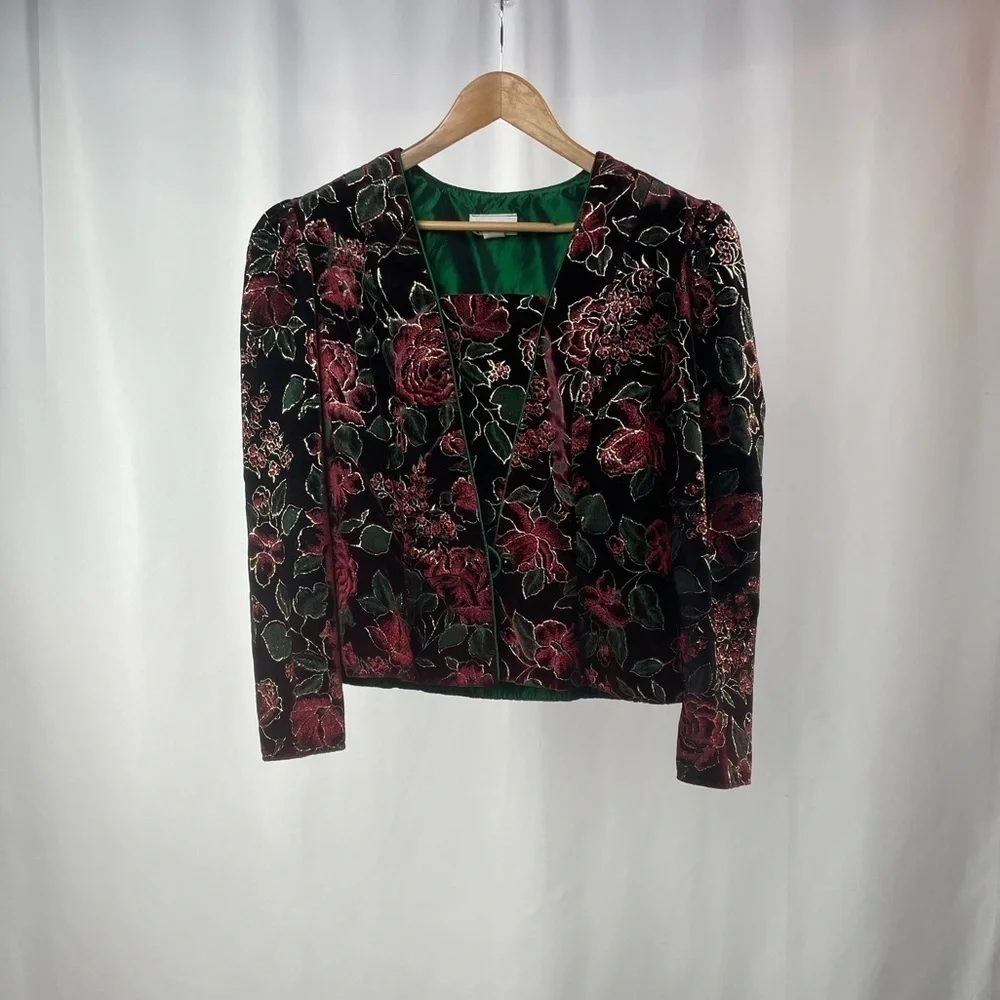 Vintage‎ Patty Velvet Evening Jacket in Multi Size 14